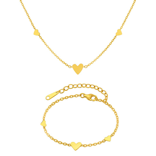 Milena Herz Halskette und Armband Gold