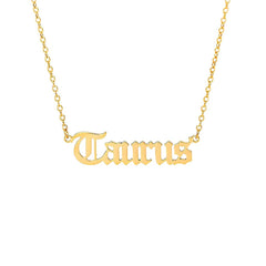 Goldene Halskette mit Sternzeichen-Namen