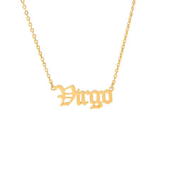 Goldene Halskette mit Sternzeichen-Namen