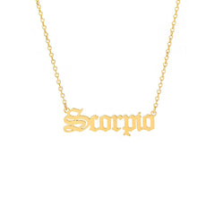 Goldene Halskette mit Sternzeichen-Namen