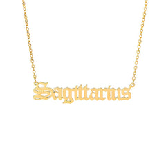 Goldene Halskette mit Sternzeichen-Namen