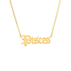 Goldene Halskette mit Sternzeichen-Namen