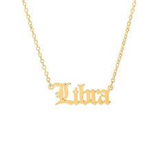 Goldene Halskette mit Sternzeichen-Namen