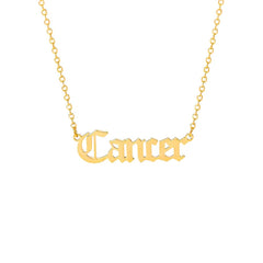 Goldene Halskette mit Sternzeichen-Namen