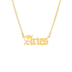 Goldene Halskette mit Sternzeichen-Namen