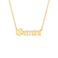 Goldene Halskette mit Sternzeichen-Namen
