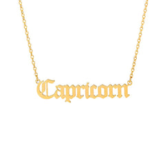 Goldene Halskette mit Sternzeichen-Namen