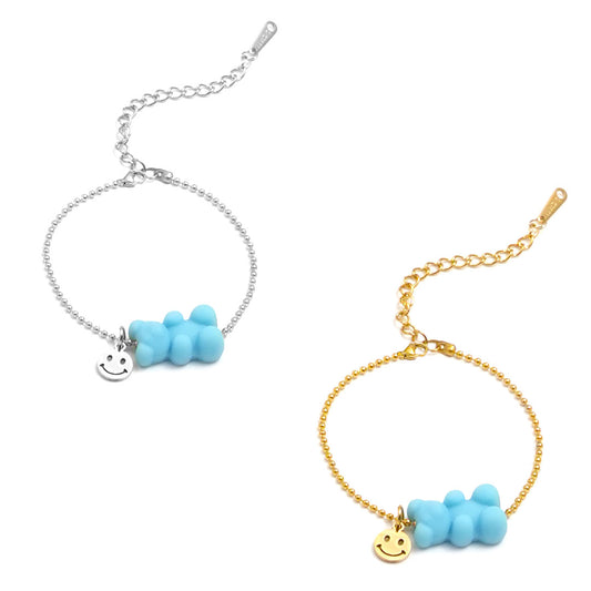 Bärenarmband Blau Gold Silber