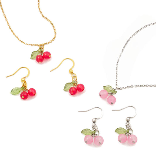 Třešňový Náhrdelník a Náušnice