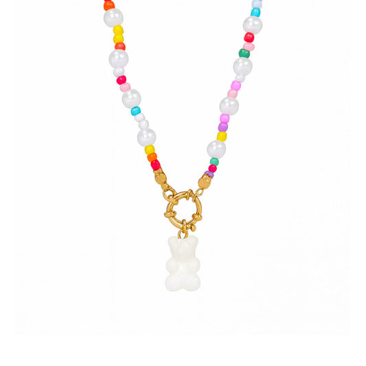 Halskette mit Teddy-Perlen