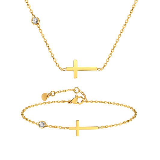 Jolana Kreuz Halskette Gold