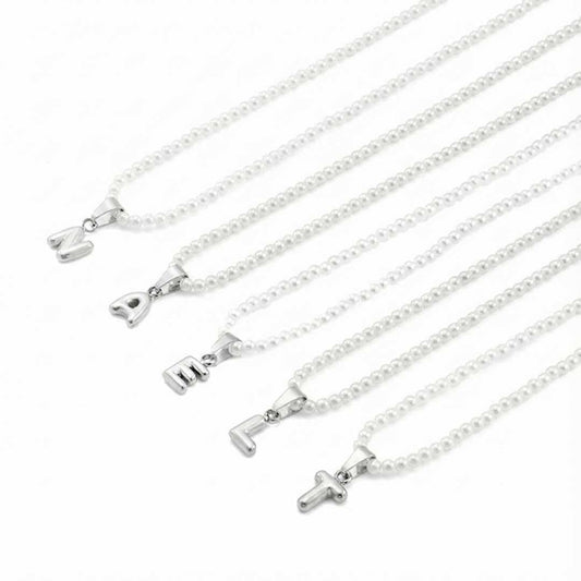 Mini-Ballon-Alphabet-Halskette in Silber und Gold