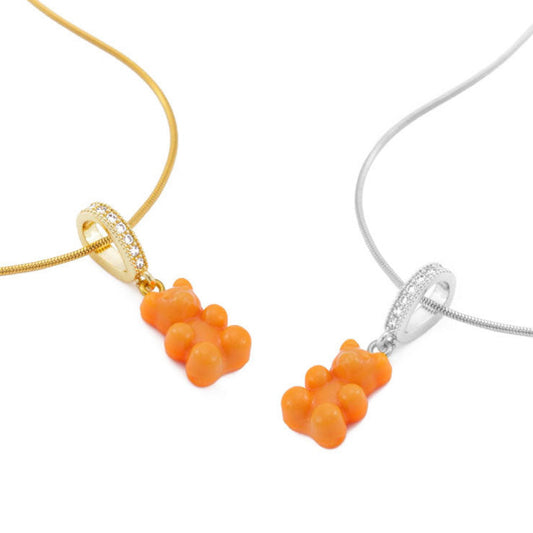 Orange Teddybär Halskette