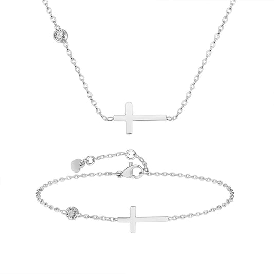 Jolana Halskette und Armband Silber