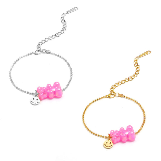 Bärenarmband Glänzend Rosa Gold Silber