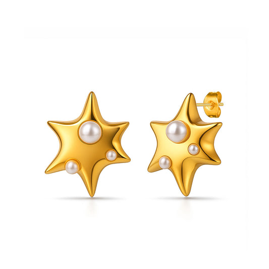 Hvězdicová perleťová náušnice