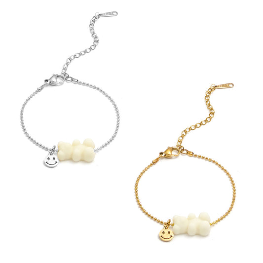 Bärenarmband Weißgold Silber