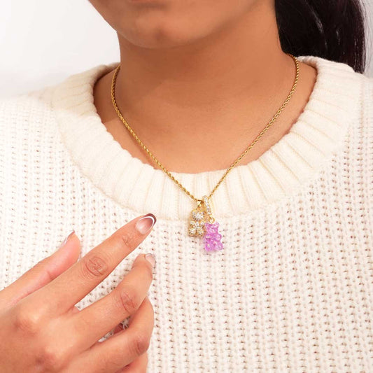 Limited Edition Purple Teddy Necklace