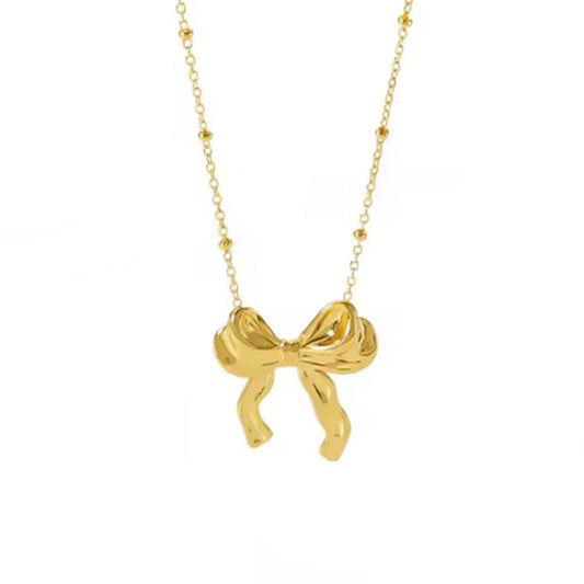 Krystin Bow Necklace Gold