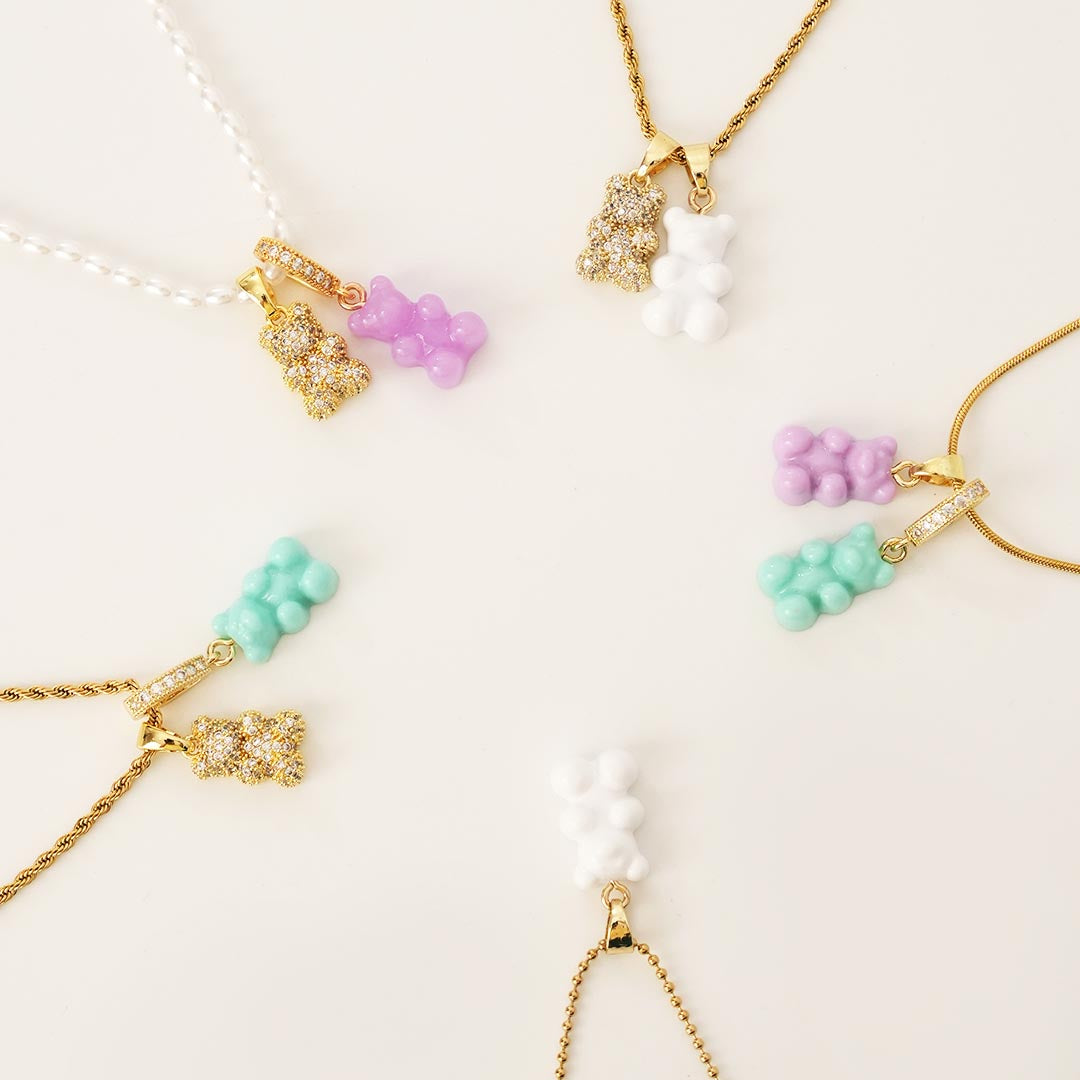 Custom DIY Teddy Necklace Gold