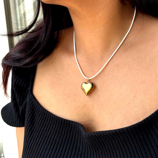 Gold heart Rope Necklace