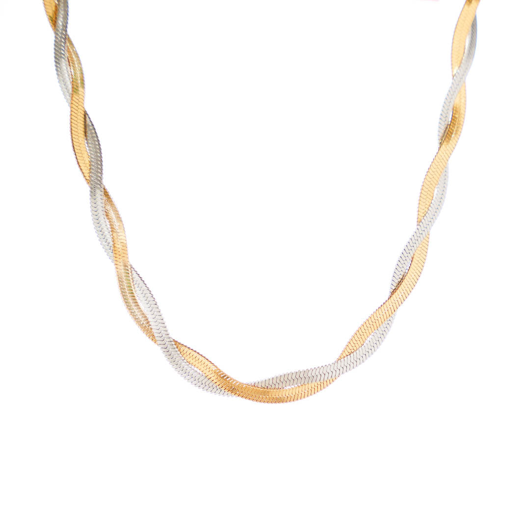 Silver-gold Snake Necklace