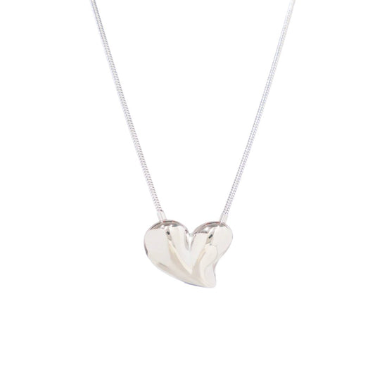 Paris Heart Silver Necklace