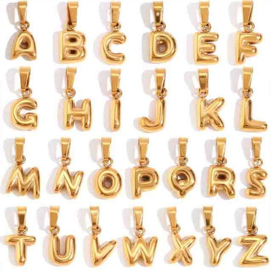 Mini Baloon Alphabet Necklace Silver and Gold