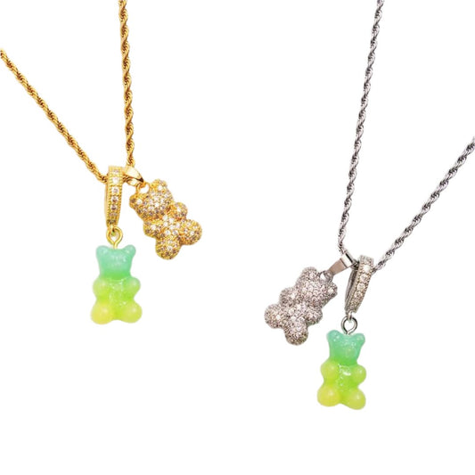 Limited Edition Green Teddybear Necklace