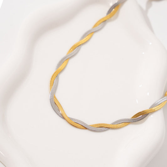 Silver-gold Snake Necklace