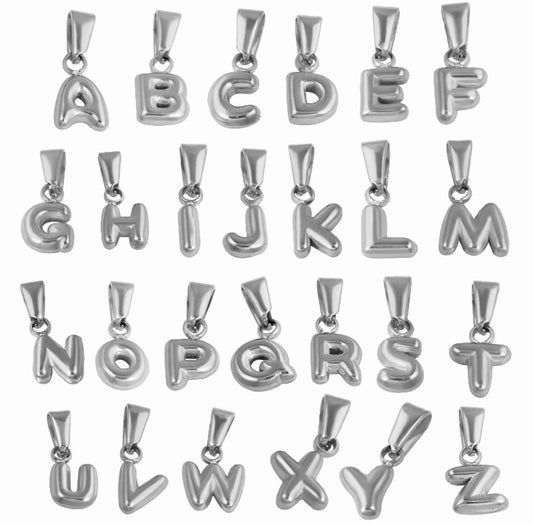 Mini Baloon Alphabet Necklace Silver and Gold