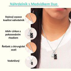 Vlastní DIY stříbrný Medvídek Náhrdelník