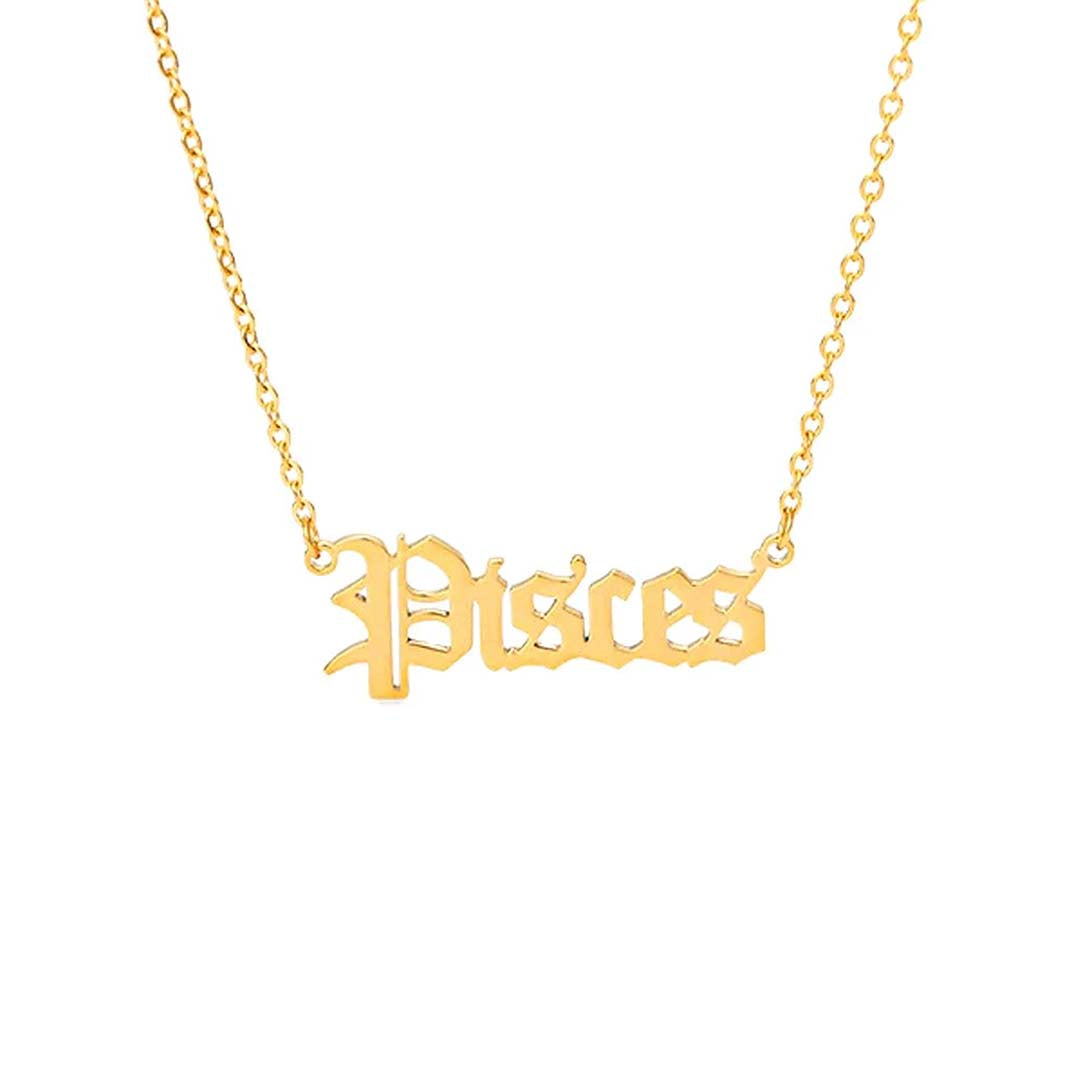 Goldene Halskette mit Sternzeichen-Namen