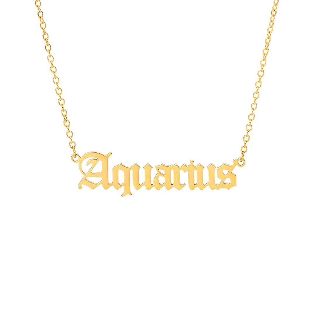 Goldene Halskette mit Sternzeichen-Namen