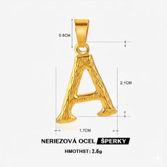 Rindenalphabet-Halskette in Gold und Silber
