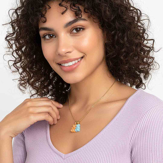 Duo Blau Orange Teddybär Krawatte