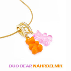 Vlastní DIY Medvídek náhrdelník Zlato