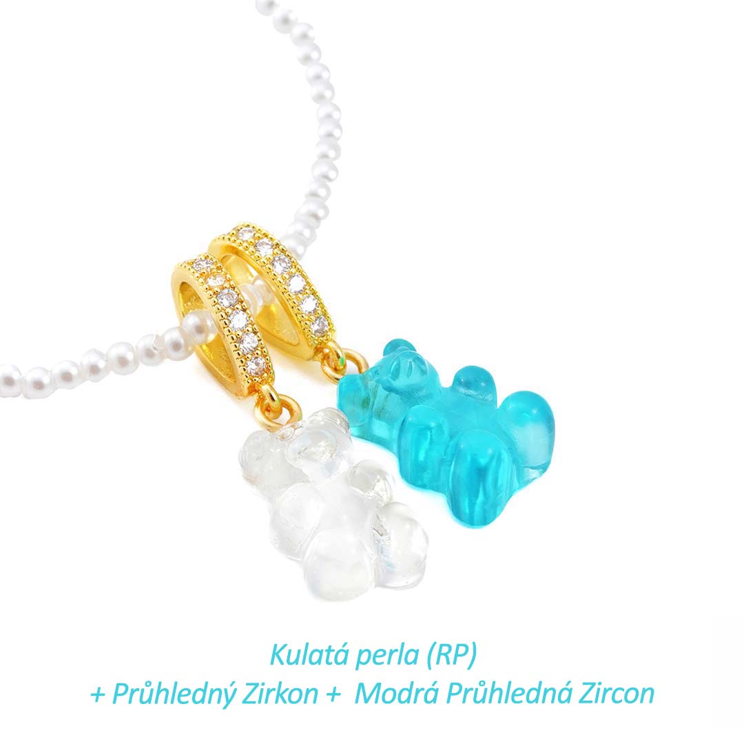 Vlastní DIY Medvídek náhrdelník Zlato