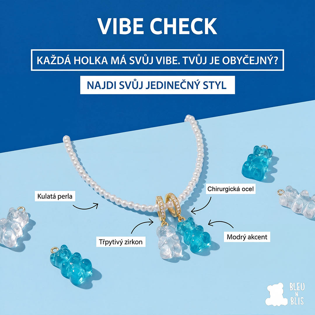 Vlastní DIY Medvídek náhrdelník Zlato