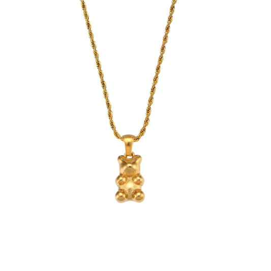 Gold Teddy Bear Necklace