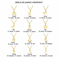 ZODIAC Symbol Zlatý náhrdelník