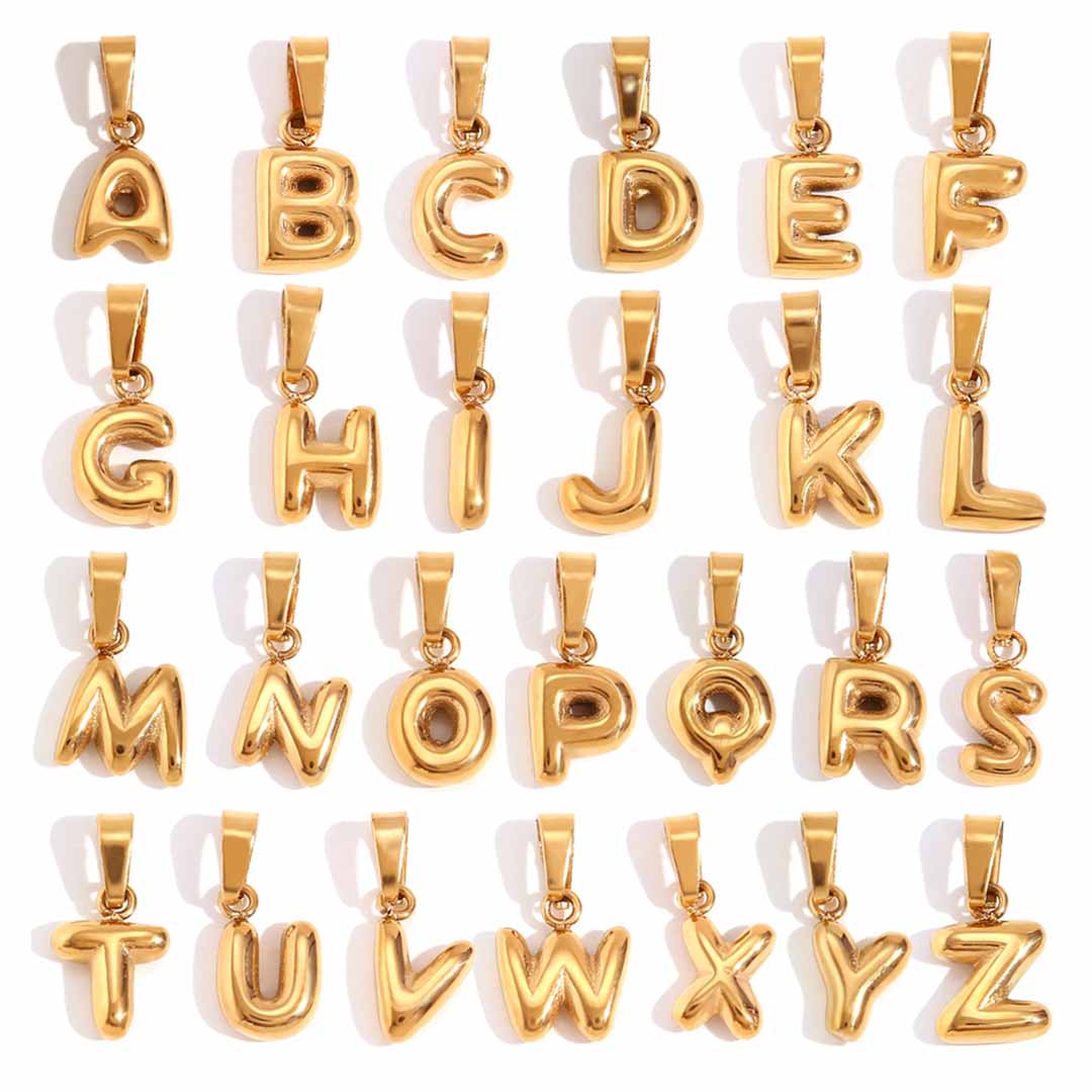 Mini-Ballon-Alphabet-Halskette in Silber und Gold