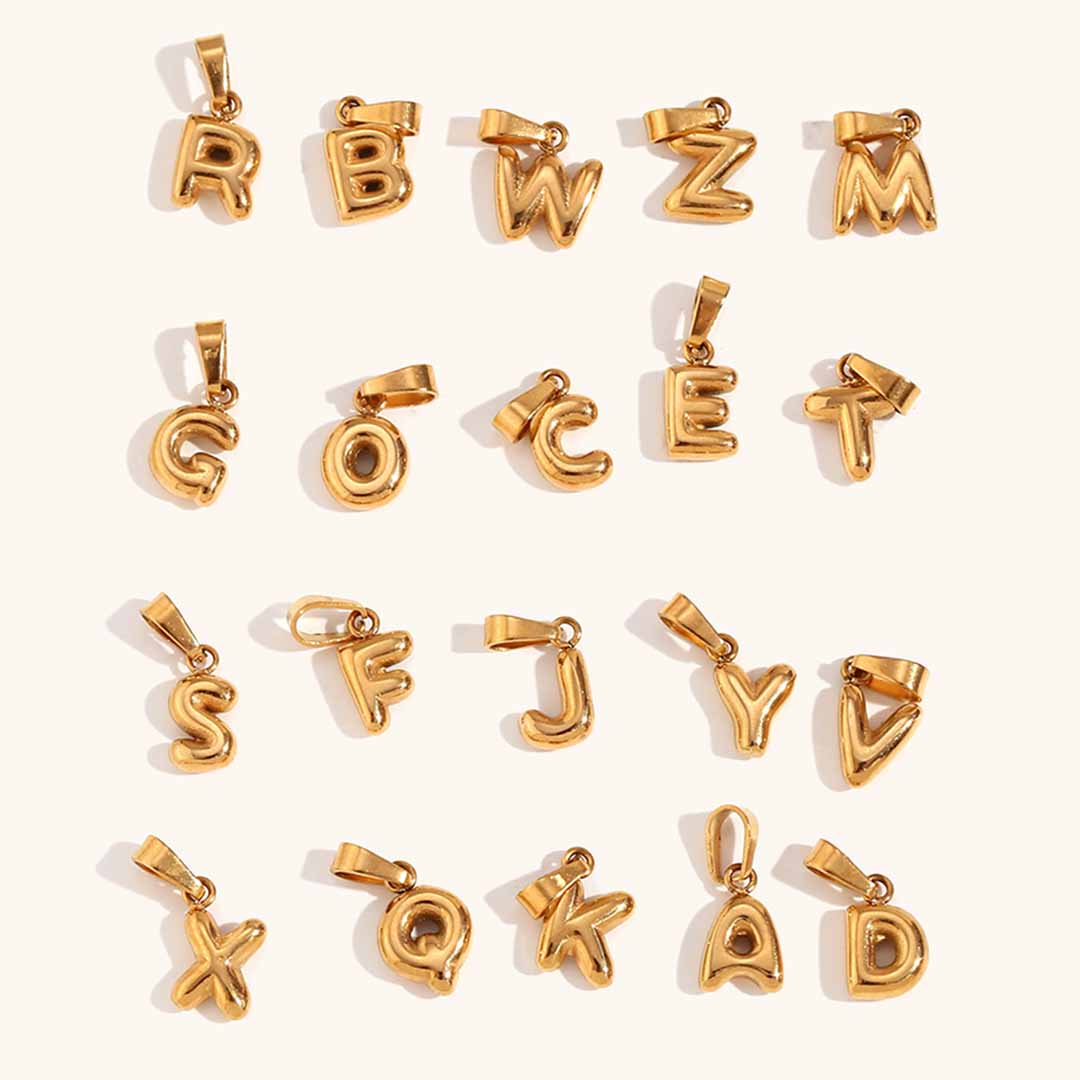 Mini-Ballon-Alphabet-Halskette in Silber und Gold