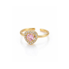 Prsten Pink Zircon Hearts