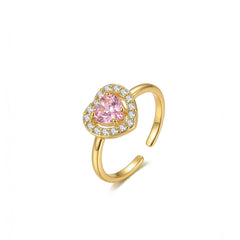 Prsten Pink Zircon Hearts