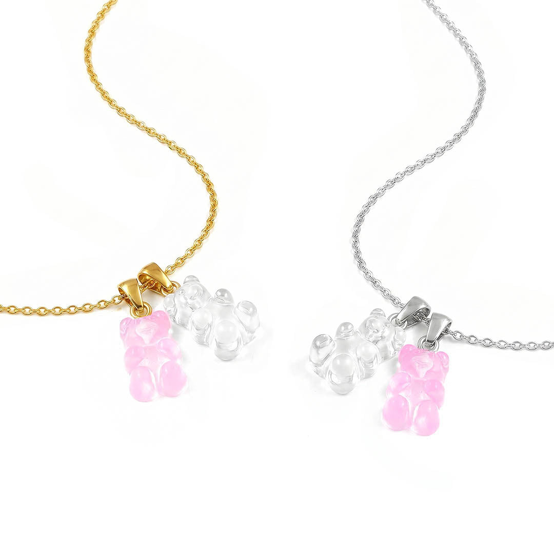 Duo Pink transparenter Teddybär-Halswärmer
