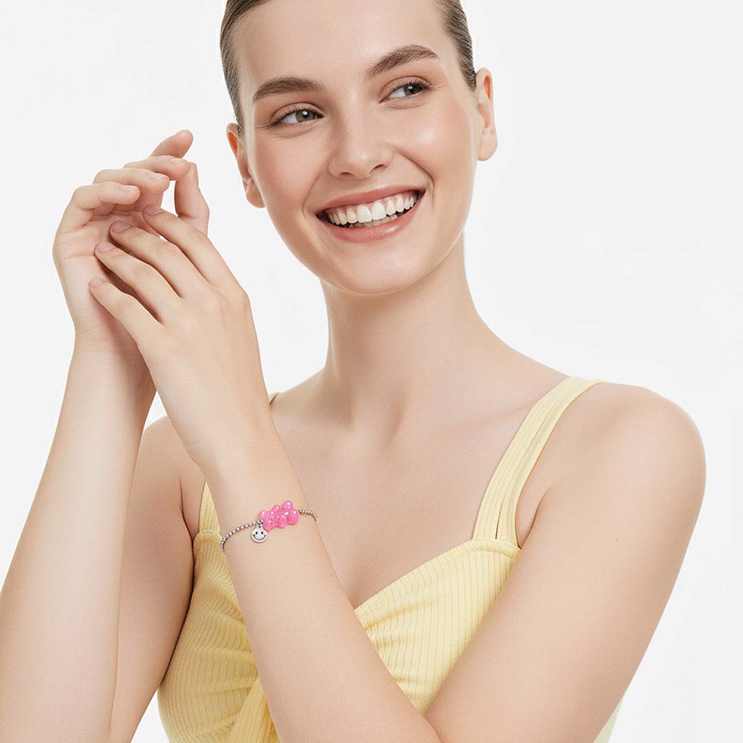 Bärenarmband Glänzend Rosa Gold Silber