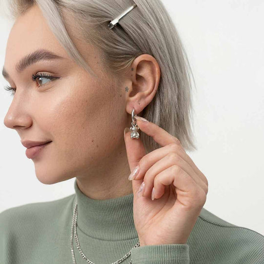 Ladící náušnice s medvídkem